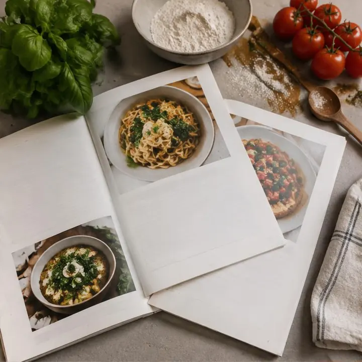 Pagine del ricettario stampate in cucina